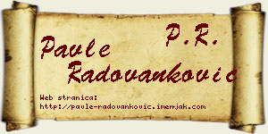 Pavle Radovanković vizit kartica